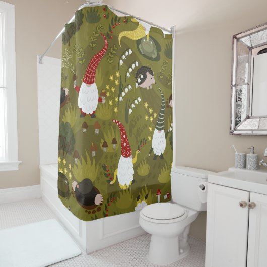 Tuinkabouters: Humoristische Flora Fauna. Douchegordijn (In situ)