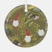 Tuinkabouters: Humoristische Flora Fauna. Glas Ornament (Voorkant)