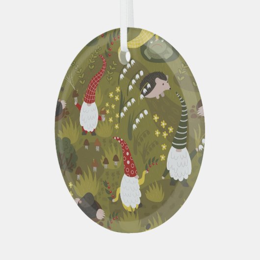 Tuinkabouters: Humoristische Flora Fauna. Glas Ornament (Voorkant links)