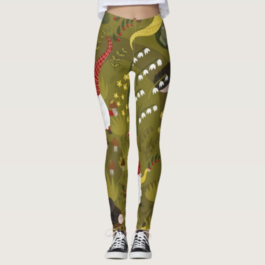 Tuinkabouters: Humoristische Flora Fauna. Leggings (Voorkant)