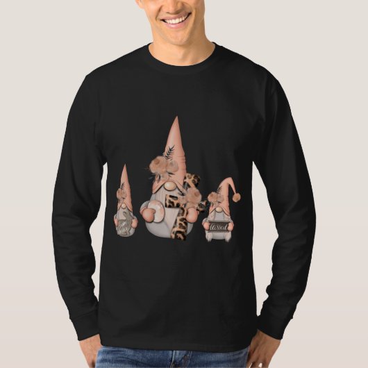 Tuinkabouters met Floral Leopard Cross Egg Rabbit T-shirt (Voorkant)
