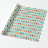 Tuinkabouters Robins Ei Blauw Achtergrond Cadeaupapier (Uitgerold)
