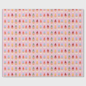 Tuinkabouters Roze Achtergrond Cadeaupapier (Vlak)
