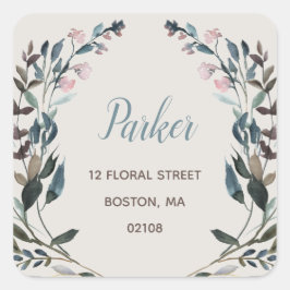 tuinkam | Eggshell Bloemen retouradres Vierkante Sticker