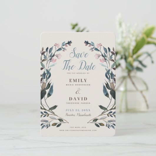 tuinkam | eierschaal | Bruiloft Bewaar de datum Save The Date (Staand voorkant)