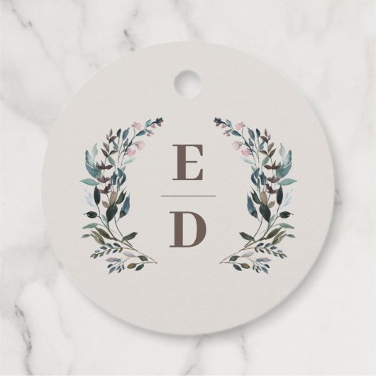 tuinkam | eierschaal | Bruiloft Monogram Bedankjes Labels (Achterkant)