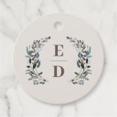 tuinkam | eierschaal | Bruiloft Monogram Bedankjes Labels (Voorkant)