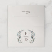 tuinkam | eierschaal | Bruiloft Monogram tafel Plaatskaartje (Buitenkant ongevouwen)