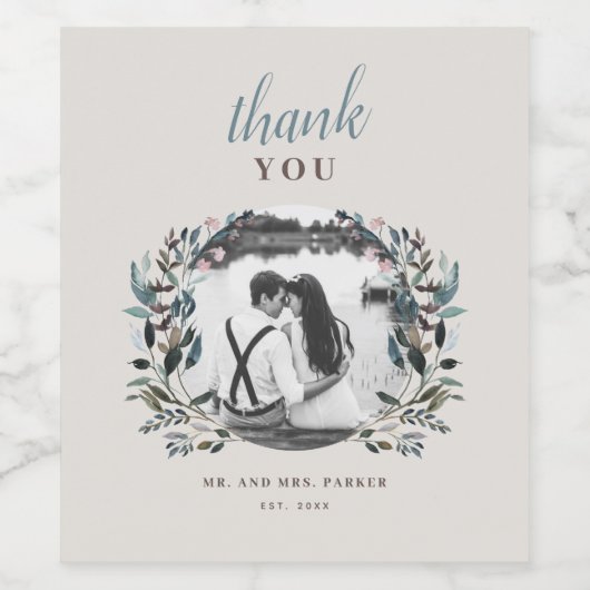 tuinkam | eierschaal | Dank u Foto Favor Wijn Etiket (Enkel label)