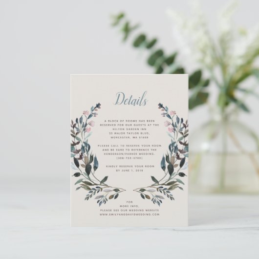 tuinkam | eierschaal | Huwelijkshotel Details RSVP Kaartje (Staand voorkant)