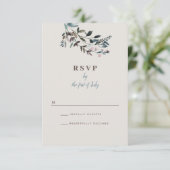 tuinkam | eierschaal | Huwelijksreactie RSVP Kaartje (Staand voorkant)