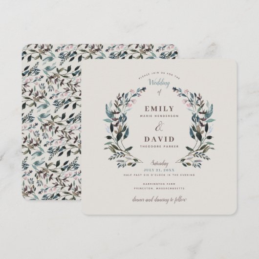 tuinkam | eierschaal | Vierkante bruiloft Kaart (Voorkant / Achterkant)