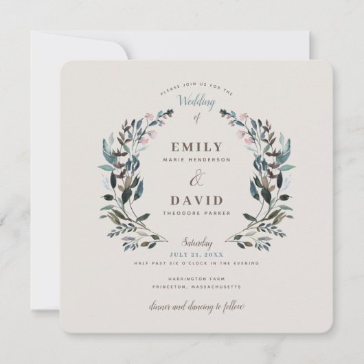 tuinkam | eierschaal | Vierkante bruiloft Kaart (Voorkant)