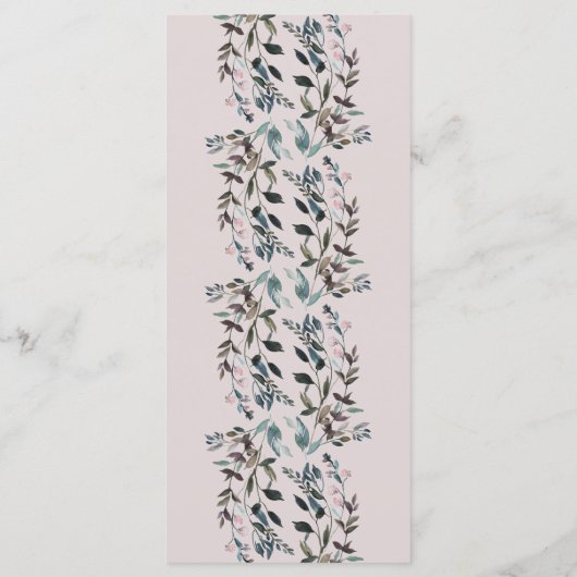 tuinkam | Mauve Paarse Bloemen Bruiloft Script Menu (Achterkant)