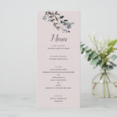 tuinkam | Mauve Paarse Bloemen Bruiloft Script Menu (Staand voorkant)