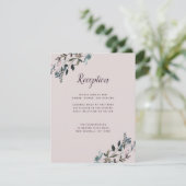 tuinkam | Mauve Paarse Bruiloft Receptie Info RSVP Kaartje (Staand voorkant)