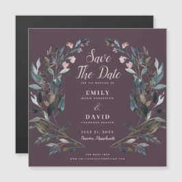tuinkam | Mauve Paarse bruiloft Save The Date Magnetische Uitnodiging