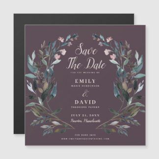 tuinkam | Mauve Paarse bruiloft Save The Date Magnetische Uitnodiging