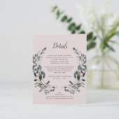 tuinkam | Mauve Paarse Wedding Hotel Details RSVP Kaartje (Staand voorkant)