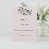 tuinkam | Mauve Trouwantwoord RSVP Kaartje (Staand voorkant)