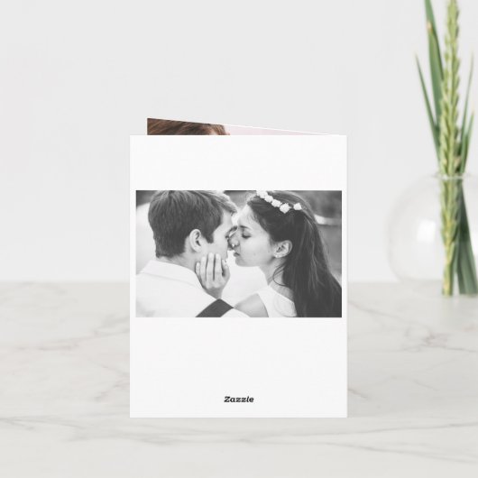 tuinkam | Rustic Kraft Floral bruiloft foto Bedankkaart (Achterkant)