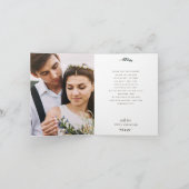 tuinkam | Rustic Kraft Floral bruiloft foto Bedankkaart (Binnen)