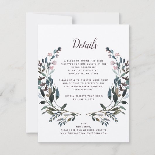 tuinkam | Rustic Kraft Wedding Hotel Details RSVP Kaartje (Voorkant)