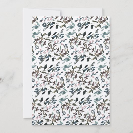 tuinkam | Rustieke bloemenbruiloft uitnodiging (Achterkant)