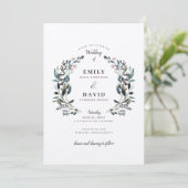 tuinkam | Rustieke bloemenbruiloft uitnodiging (Staand voorkant)