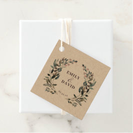 tuinkam | Rustieke Kraft Floral trouwnamen Bedankjes Labels