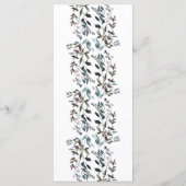 tuinkam | Wit Blauw Bloemen Bruiloft Script Menu (Achterkant)