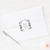 tuinkam | Wit Blauw Bloemen retouradres Vierkante Sticker (Envelop)