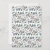 tuinkam | Wit Blauw Bruiloft Bloemen Foto Save The Date (Achterkant)