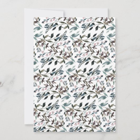 tuinkam | Wit Blauw Bruiloft Bloemen Foto Save The Date (Achterkant)