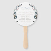 tuinkam | Wit Blauw Huwelijksfeestprogramma Handwaaier (Achterkant)