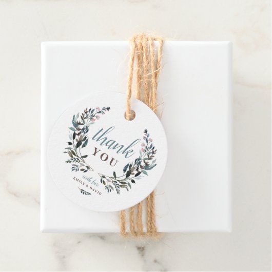 tuinkam | Witte bloemenbruiloft dank u Bedankjes Labels (In situ)