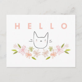 Tuinkat in Chrysanthema Briefkaart