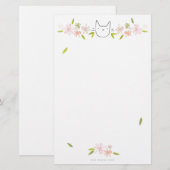 Tuinkat in Chrysanthema Briefpapier (Voorkant / Achterkant)