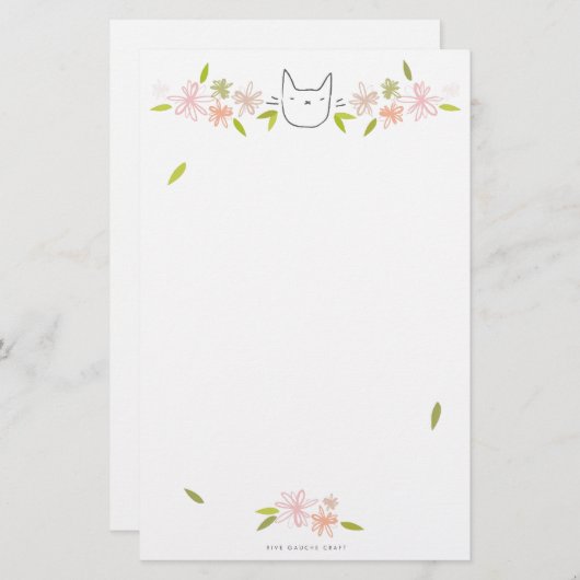 Tuinkat in Chrysanthema Briefpapier (Voorkant / Achterkant)