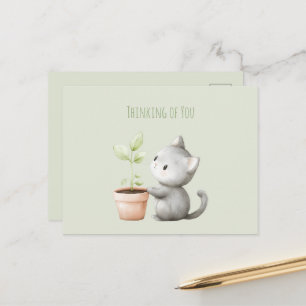 Tuinkat met Plant Denk aan je Briefkaart