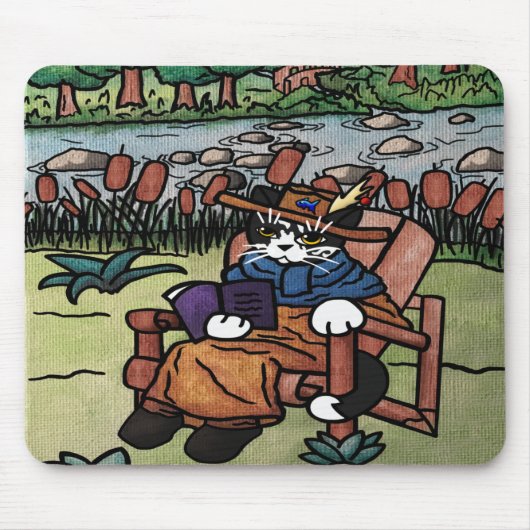 Tuinkat voor gebruik buitenshuis muismat (Voorkant)