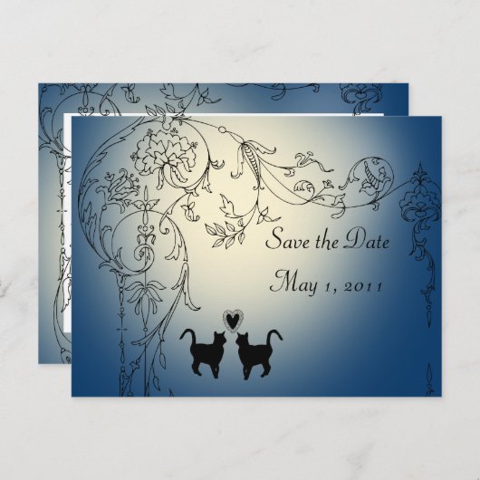 Tuinkatten Sla de datum op Aankondigingskaart (Voorkant / Achterkant)