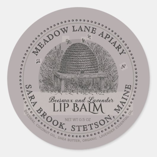  tuinkep bijeswax lip balm ronde sticker (Voorkant)
