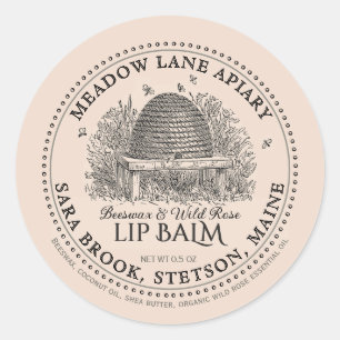 tuinkep bijeswax lip balm ronde sticker