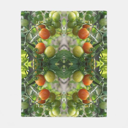 Tuinkers Tomaten Abstracte Natuur Fleece Deken (Voorkant)