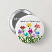 Tuinknop van puzzelstukjes ronde button 5,7 cm (Voorkant /achterkant)