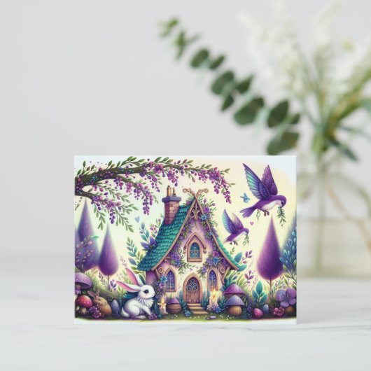 Tuinkonijntje briefkaart. briefkaart (Staand voorkant)