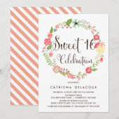  Tuinkrans Sweet Sixteen Invitation Kaart (Voorkant / Achterkant)