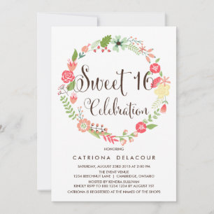  Tuinkrans Sweet Sixteen Invitation Kaart