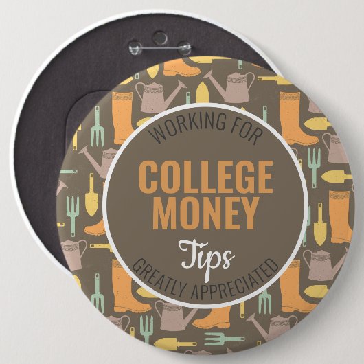 Tuinkunst | Tips gewaardeerd | Studiegeld Ronde Button 6,0 Cm (Voorkant /achterkant)